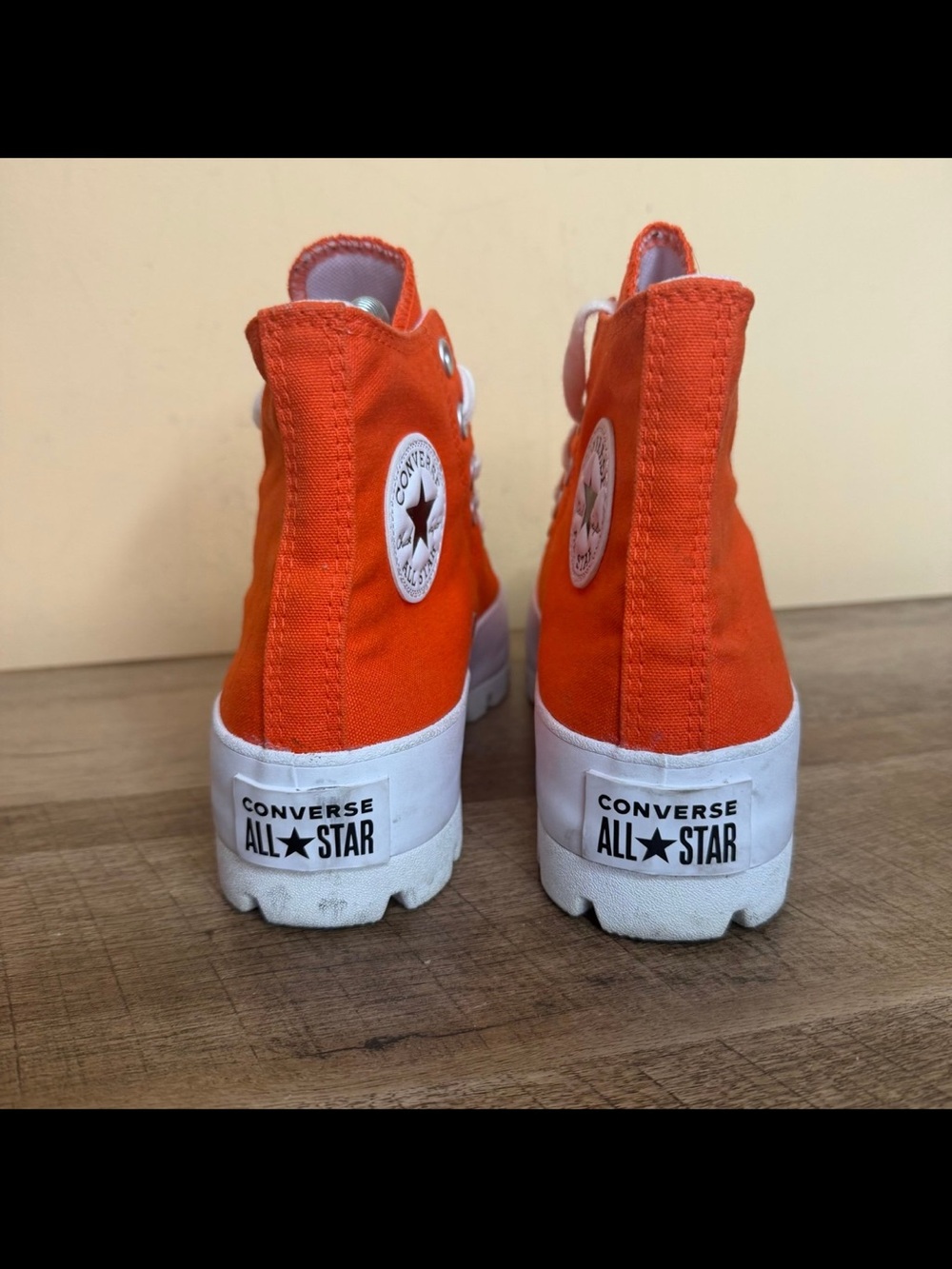 Converse Chuck Taylor Platform Lugged Hi Tops Orange W Sz 8 sneakers trainers - Picture 2 of 8